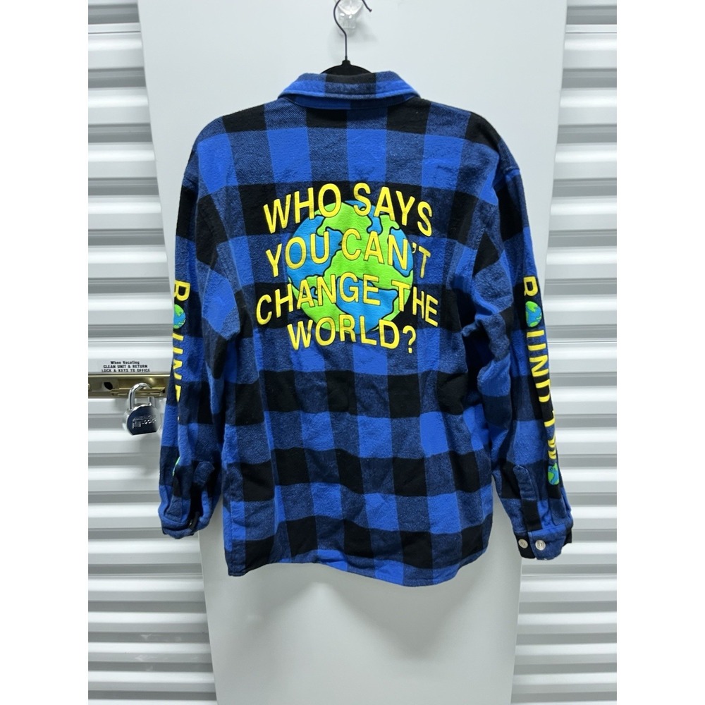 OG Round Two Plaid Button-Up Long Sleeve Lightweight Woven Shirt~Size Large